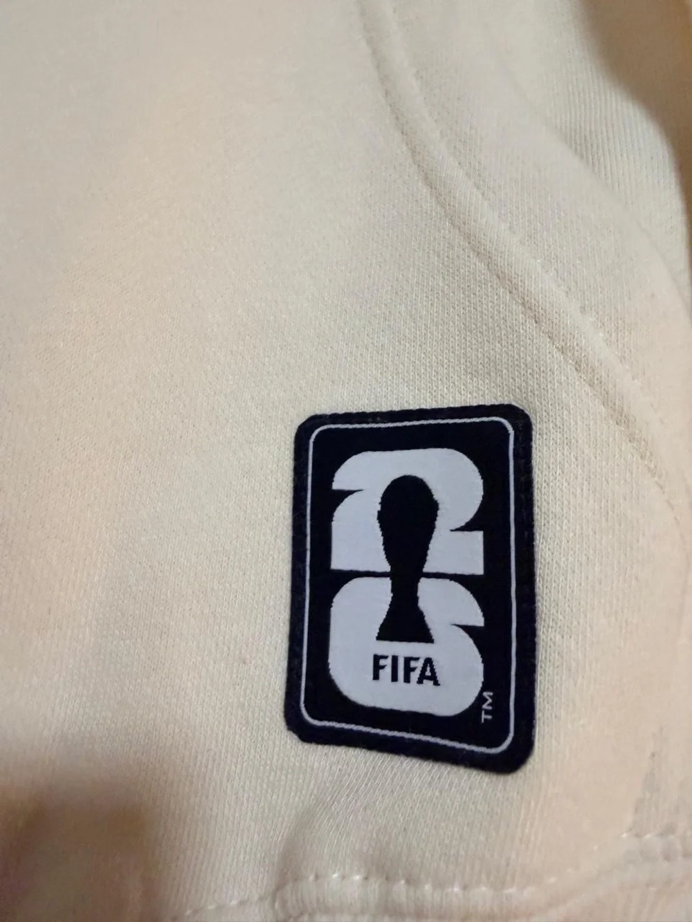 Cream Crewneck Hoodie with Italy Crest Graphic